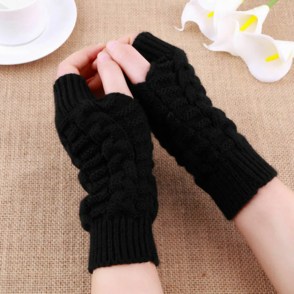 Fairy Castle】Fashion Unisex Men Women Knitted Fingerless Winter - Main Image