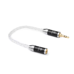 HiFi Headphone Adapter Hi-end Pure Silver Core 3.5mm /4.4mm Aux Cable 3.5mm Female Splitter Earphone Adapter Extension Cord