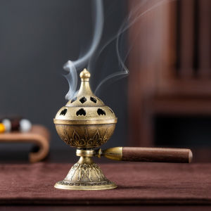Creative Rotating Handheld Stove Retro Alloy Incense Burner Home/Tea Room Decorative/Buddhist Hall Incense Coil Aromatherapy