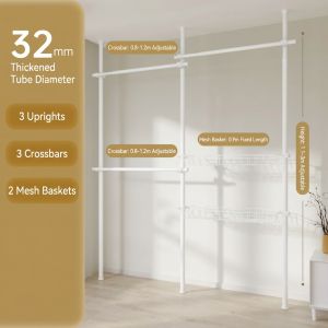 ZHUOLESHI | Freestanding Open Corner Wardrobe Rack
