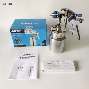 ABST Pneumatic Paint spray Gun Lower Pot 1.7 MM Nozzle Diameter Car Spray Paint Gun Industrial Coating Home Spray Paint