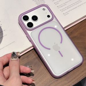 HD Crystal Transparent Glossy Magnetic Case For iPhone 17 Air 16 15 14 13 12 11 Pro Max Plus Candy Rugged PC For Magsafe Cover