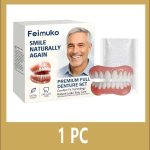 Dentures Full Set Natural Upper Lower Braces Silicone Denture Set for Men Women Instant Confident Fake Tooth Oral Hygiene Care2026
