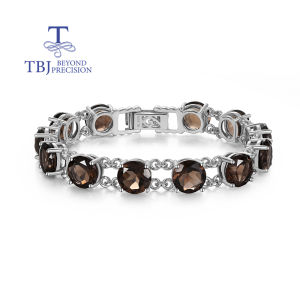 Mysterious and elegant natural smoky quartz gem Bracelet S925 silver light luxury fine jewelry women anniversary party wear