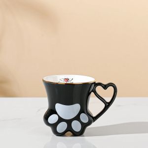 300ml Ceramic Cat Scratch Cup Mug Originality Cats Paw Trace in Gold Ceramic Cup High Appearance Level Cup Teacup Couple Cup