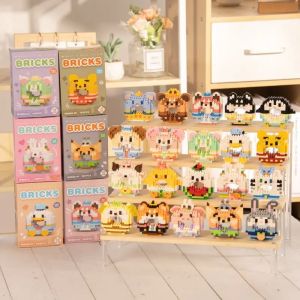 ZEEMIN Christmas Kawaii Small Particle Sanrio Assembled DIY Building Blocks Cartoon Doll Desktop Decoration Toy Puzzle Gift Creative Donut Shape
