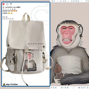 ZEEMIN Halloween Christmas Black Myth Wukong Peripheral Game Printing Teenagers Large-capacity Schoolbags Backpacks Mens Backpacks Middle School Students