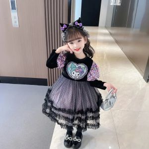 ZEEMIN Christmas Halloween Halloween Sanrio Kuromi Princess Dress Girls Cartoon Cute Lolita Skirt Kids Carnival Outfit Cosplay Costume Birthday Party Anime
