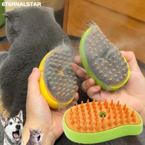 Electric Steamy Brush for Cat and Dog Steam Brush Electric Sprayer for Massage Pet Grooming Tool Shedding Combs 3 in 1