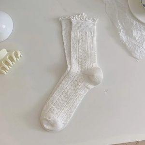 Women Socks Lolita Kawaii Cute Thin Mesh Breathable Loose Long Cotton Sock Solid Color Casual Summer Fashion Girls Ankle Sox