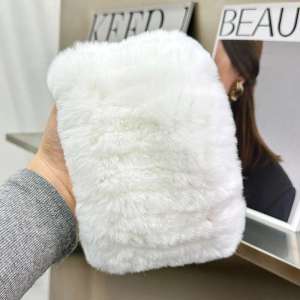 Real Rex Rabbit Fur Scarf Winter Warm Neck Cover Female Elastic Plush Headband Head Cover Warm Scarf Natural Fur Thick Scarves