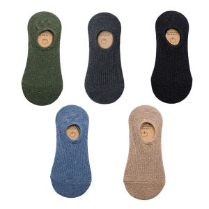 5Pair / Lot Mens Socks Non-slip Silicone Invisible Cotton Sock Breathable Mesh Comfortable Summer Thin Sports Men Sock Elastic