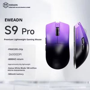Eweadn S9 Ultra Wireless Mouse Thri Mode Bluetooth Paw3950 Ergonomics Lightweight Mouse E-Sports Game Wireless Pc Accessories