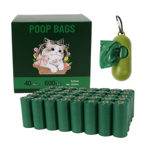 HBESTY  40pcs/box  Degradable  EPI Dog Poop Bag Pet Garbage Bag Holder Embossed Dog Waste Bag Dispenser