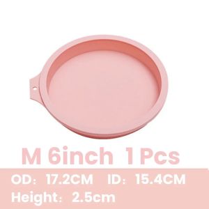 1pc Pink Round Silicone Cake Mold DIY Chocolate Mousse Dessert Baking Cake Mould Heat Resistant Reusable Baking Tools