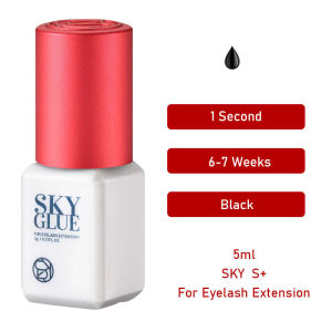 1 Bottle Sky S+ Glue Fake Eyelash Extensions Adhesive 5ml Red Cap Black Blue Fast Dry 1s Lava Beauty Shop Makeup Tool Korea