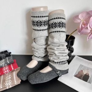 Leg Warmer Women Autumn and Winter Warm Knitted Foot Cover Knee Socks JK Japanese Girls Stockings
