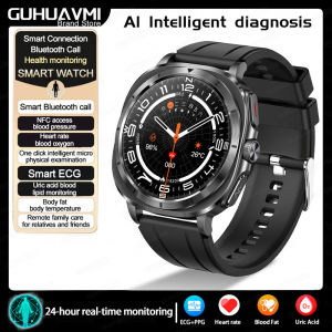 2025 High-end Laser Detection Blood Pressure Smart Watch Men ECG Uric Acid Precise Body Analysis Health Watches NFC Call Clock