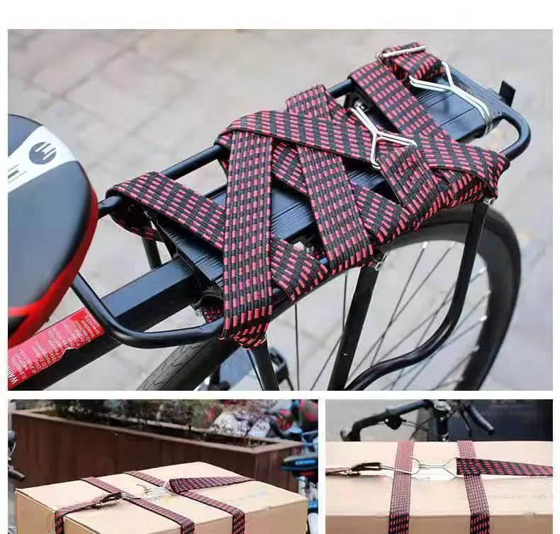 1/2M Motorcycle Bike Luggage Rope with Hooks Elastic Straps