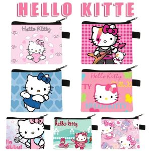 Christmas gift Sanrio Hello Kitty Coin Purse Cartoon Wallets Girl Earphone Coins Key Money Storage Bag Lady Kawaii Mini Portable Zipper Pouch