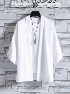 Japanese Men Cardigan Kimono Traditional Japanese Samurai Clothing Streetwear Yukata Male Shirt Haori Mens Kimono Shirt 4XL 5XL
