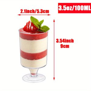 10/20pcs 3.5oz Mini Plastic Dessert Cups Disposable Shot Drink Glasses for Party Wedding Kitchen Picnic Tableware Accessories