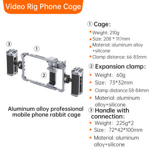 Ulanzi Phone Cage with Dual Handles for iPhone 16 15 Pro Max Rig Samsung Aluminum Case Stabilizer for Video Recording Filmmaking
