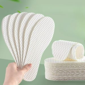 20Pcs Natural Wood Pulp Insoles Sweat-Absorbing Without Stickiness Light Pads Women Men Spring Summer Breathable Thin Non-Slip Cushion