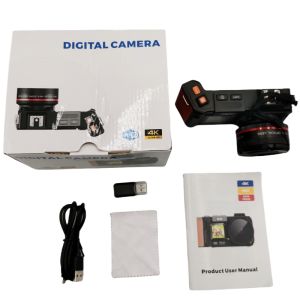 100D Dual-screen WIFI Monocular Camera 4K UHD 70MP Digital SLR Camera with Filters Flash Wide-Angle Lens 50X Zoom Auto Focus