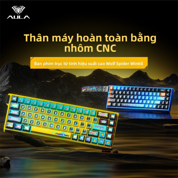 AULA | Bàn Phím Cơ WIN68Ultra Có Dây Trục Từ Hợp Kim Nhôm Tùy Biến Tối ...