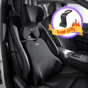 Car Headrest Waist Pillow 3D Memory Foam Seat Support for Home Office Neck Rest Breathable Car Back Lumbar Cushion Accessorries