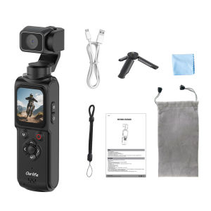 Ourlife 4K Action Camera 330° Face Tracking Gimbal Stabilizer 1.72 Inch Touch Screen 64MP Pocket Digital Camera WiFi Sports Cam