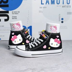 ZEEMIN Halloween Christmas Sanrio Kawaii Hello Kitty Childrens Canvas Shoes Anime Cartoon Fashion Exquisite Girls Versatile Casual High-top Cloth Shoes