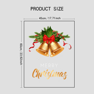 1 Piece 45Cm*60Cm Christmas Decorative Glass Sticker Christmas Bell Window Sticker Holiday Party Atmosphere Scene Layout Electrostatic Window Flower Door Sticker