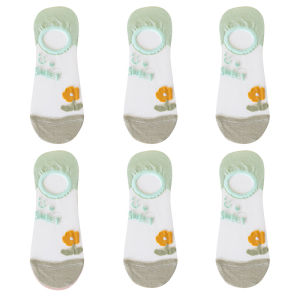6Pairs/Lot  Women Short Socks Summer Thin Breathable Mesh Comfortable Kawaii Cotton Girls Sock Fashion Print Ankle Sox Meias