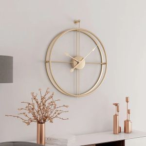 55cm Retro Large Wall Clock Double-walled Square Tube Iron Silent Home Watch Simple Design Living Room Office Art Wall Decor Clock