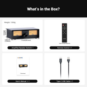 NEOHIPO ET30 Amplifier Speaker Selector With VU Meter Speaker Switcher with DB Panel Display Audio Selector