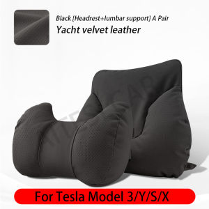 For Tesla Model 3 Model Y Car Seat Headrest Neck Pillow Model S Model X Soft Comfort Memory Cushion Protect Cover Accessories