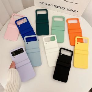Candy Color Phone Case For Samsung Galaxy Z Flip 5 4 3 5G Hinge Plastic Back Cover