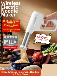 [China Plug Without Adapter] YOUYOUBABEI | Electric Hand-held Noodle Maker