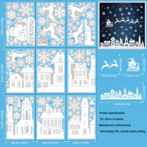 Double-Sided Stained Glass Window Film Reusable Static Cling Window Films for Glass Sticker Non-Adhesive Christmas Ornament