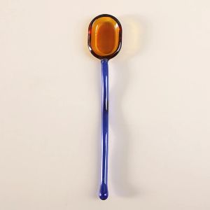 Creative Glass Milk Dessert Spoons Colored Transparent Coffee Dessert Stirring Spoon Long Handle Spoon Kitchen Tableware
