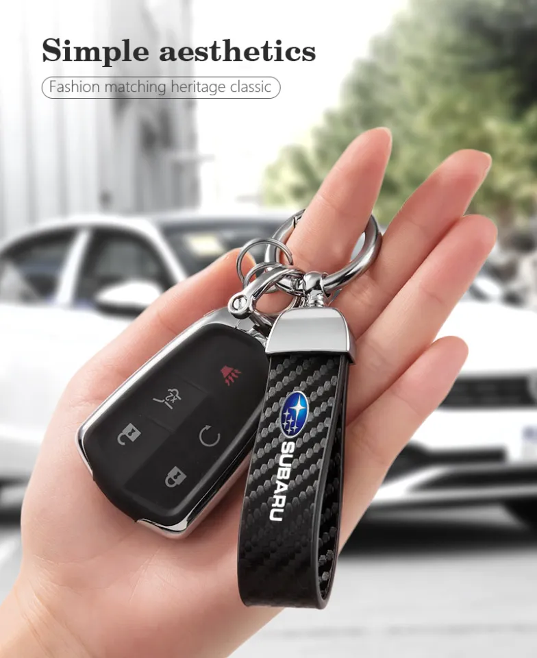 Genuine Subaru Carbon Fiber Keychain – Black With Engraved Logo – Fits Impreza, WRX, Forester, Legacy, Outback