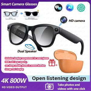 M02 Ultra 800W Smart Glasses Translator Photo Video Recording Music Playback With Charging Box SmartGlasses Sunglasses Men Women