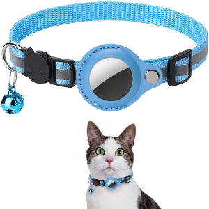 Airtag cat collar adjustable footprint print pet safety reflective necklace with Bell for anti lost AIRTAG holder accessory