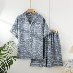 2026 New Summer Couples Pajama Set 100% Cotton Mens and Womens Short Sleeve Shorts Two Piece Set Thin Home Clothing
