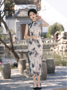 Girls long sleeveless cheongsam 2026 Spring/Summer New New Chinese style Improved Literary Retro Chinese Style Dress