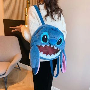 ZEEMIN Halloween Christmas Disney Stitch Backpack: A Kawaii Anime Cartoon Plush Shoulder Bag
