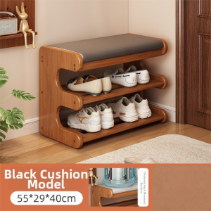 CHUJUN | Luxury Shoe Changing Bench with Shoe Rack and Soft Leather Seat
