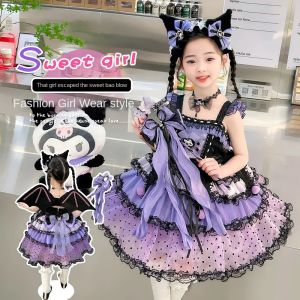 ULEEK Christmas Anime Sanrio Cosplay Princess Dress Kuromi Lolita New Halloween Childrens Costume Dresses Puffy Skirt Suit Cute Girl Dress Gift